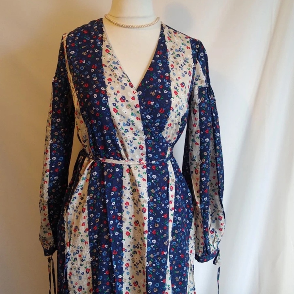 Gant Liberation flower wrap dress size XS 34 Floral Maxi Dress in Blue and Cream